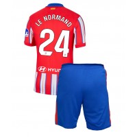 Maglia Calcio Atletico Madrid Robin Le Normand #24 Prima Divisa Bambino 2024-25 Manica Corta (+ pantaloncini)